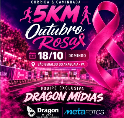 Capa do evento Corrida e Caminhada 5km Outubro Rosa