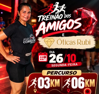 Capa do evento Treinão dos Amigos - Oticas Rubi